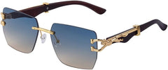 Vintage Rimless Sunglasses Men Women Luxury Frameless Sun Glasses Male Leopard Shades