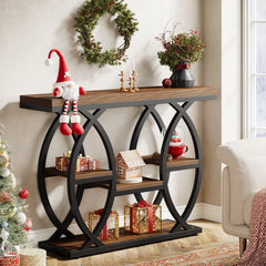 39.4" Console Table, 4-Tier Sofa Table Entryway Table for Small Spaces