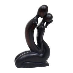 Handmade Wood Sculpture, 'The Kiss' (Indonesia) - 21.5 cm H x 12 cm W x 5 cm D