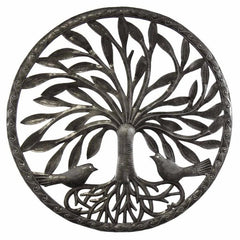Handmade Tree of Life with Two Birds Metal Wall Art (Haiti)