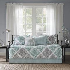 Madison Park Claire Aqua Printed 6-piece Day Bed Cover Set