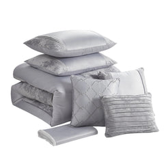 Sweet Home Collection 7 Piece Luna Crushed Velvet Elegant Bedding Set
