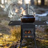 Wood Burning Stove With Chimney For Camping Hiking Picnic For Roasted Sweet Potato