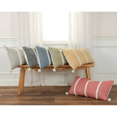 Rizzy Home Striped Throw Pillow with Tassels, 14x26