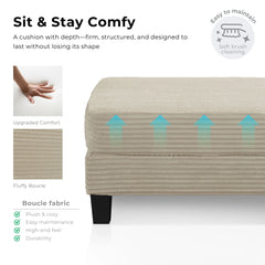 Furniture of America Xenia Modern Chenille Ottoman with Storage