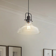 Clear Glass Dome Pendant Light Farmhouse Style