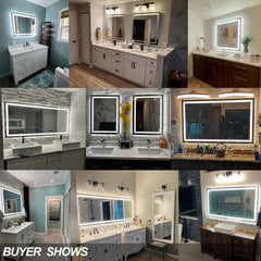 Large LED Bathroom Mirror with UL Listed, Front and Backlit, Anti-Fog