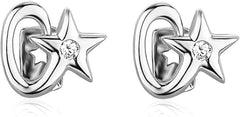 Psivika 2 Pcs Star Iced Out Diamond Teeth Grillz for Men Women, Hip Hop Grills for Your Teeth Top and Bottom, Rapper Costume Cosplay Teeth Jewelry and Accessories