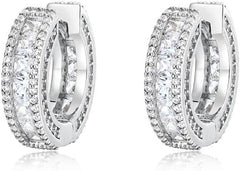 925 Sterling Silver Earrings for Women Men CZ Diamonds Hoop Earrings Jewelry Hypoallergenic Hoops Earring for Wife Mom Bride