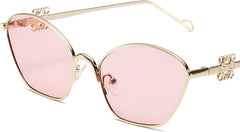Shades Sunglasses, Large Sunglasses with Metal Frame, Pilot Sunglasses for Parties and Outdoor Sports(Green,14 * 14 * 4 cm)