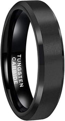 CROWNAL 3mm 5mm 7mm 9mm Tungsten Rings for Men Women Black/Silver/Gunmetal/Gold Beveled Polished Edges Matte Finish Comfort Fit 4-17