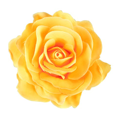 BinaryABC Artificial Rose Flower Hairpin Hair Clips,Flower Brooch for Women Party (Yellow)