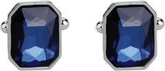 Cufflinks for Men Anniversary,Cufflinks Cufflinks for Men Alloy Geometric with Cubic Zirconia Men's Cufflink Dress Shirt Dark Blue