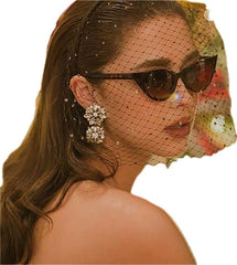Women's Mesh Face Masks Full Diamond Headpieces Dinner Parties Party Hair Accessories Veils Face Mask Headveil