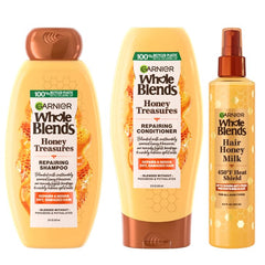 Garnier Whole Blends Honey Treasures Repairing Shampoo and Conditioner Set for Dry, Damaged Hair, 22 Fl Oz (2 Items), 1 Kit (Packaging May Vary)