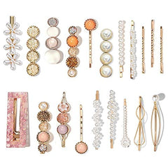 Mehayi 20 PCS Macaron Pearl Acrylic Resin Fashion Hair Clips Set, Cute Hair Barrettes Bobby Pins, Boho Fancy Hairpin Accessories Headwear Styling Tools, Gifts for Women Girls Decorative Wedding
