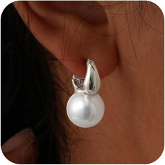 CHESKY Pearl Earrings for Women, Dainty 14K Gold Plated/Silver Plated Drop Quality Handpicked AAA+ Freshwater Cultured Round Pearls Dangle Earrings Wedding Jewelry for Women Gifts