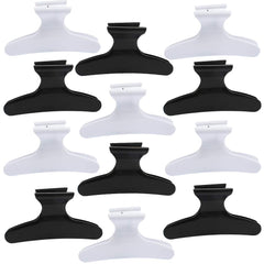 Hair Clips for Styling Sectioning 12 Pack Black White Butterfly Clamps Hair Claw Clips Pro Salon Hair Clips for Styling, Sectioning, Cutting and Coloring