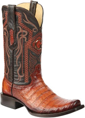 El General Men's Exotic Caiman Belly Cowboy Boots - Cognac 45520