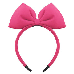 Bow Headband Bowknot Hair Accessory - Big Bow Hoop for Women, Party Decoration Headdress, Cosplay Costume Handmade Headpiece for Halloween, Christmas, Birthday (1 Pack Pink)
