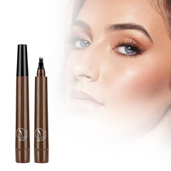Magic Eyebrow Pencil, 2025 New 4 Tipped Precise Brow Eyebrow Contouring Pen, Long Lasting Contouring Eye Brow Pen for Womans (Gray Brown)
