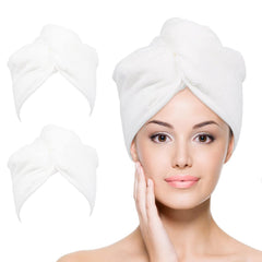 YoulerTex Microfiber Hair Towel Hair Wrap: 2 Pack 10X26 Hair Dryer Towels for Women Absorbent Turban Twist Drying Shower Cap Curly Hair Products for Hair Care Hair Accessories (05 Emerald)