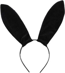 Velvet Bunny Ear Headband Bendable Rabbit Ears Cosplay Headwear Halloween Party Hair Hoop for Adult