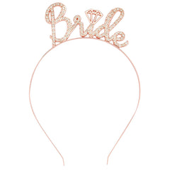 Bride Headband for Wedding, Bridal Shower, Bachelorette Party, Bridal Tiara, Rhinestone & Silver, Women's Headpiece Hair Accessories, One Size, 1 Count