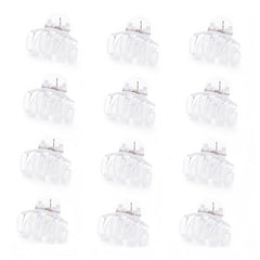 Cobahom 12 Pcs Small Claw Clips 1.2 Inch Plastic No-Slip Mini Clips for Thin Hair Styling Accessories for Women and Girls (Brown)