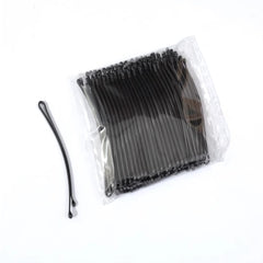 100PSC Curved Hair Pins Elegant Hair Pins and Large Flat Bobby Pins with Ball Tips, Curved Black Bobby Pins for Women with Thick Or Thin Hair and Short hair (2.2 inches)