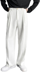 Dualego Mens Pants, EaseMotions Super Stretch Ice Silk Comfort Everyday Pants, Stretch Waist Mens Dress Pant