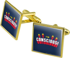 GRAPHICS & MORE I'm Conscious Funny Humor Square Cufflink Set - Silver or Gold