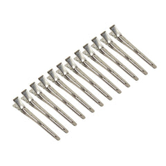 50 Pcs Double Prong Hair Clips Curl Clips 1.77 Inches Metal Alligator Hair Pins Styling Clips for Salon Hair Extensions