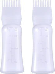 Root Comb Applicator Bottle 6 Ounce Hair Oil Applicator for Hair Dye, Hair Oiler Comb Bottle with Graduated Scale
