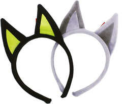 PLUSMAY 2pcs Dog Ears Headband Adult, Cute Lovely Hairband Plush Dog Ears Headband Dress Accessory (Dog001, One Size)