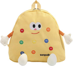 Kawaii Cartoon Pattern Backpack Aesthetic Cute Backpack Lightweight canvas bag Fashion Portable&Practical Handbag (Yellow)