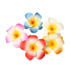10 Pcs Hawaii Plumeria Flower Clips Hawaiian Flower Hair Barrettes Beach Party Hair Clips Artificial Tropical Flower Hairpins for Wedding 7cm