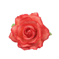 Women's Vintage Elegent Rose Flower Hairpin Hair Clip with Brooch for Party Travel Festivals (Dark Red)