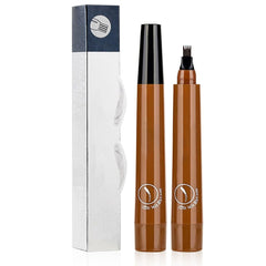 Magic Eyebrow Pencil, 3D Waterproof Microblading Eyebrow Pencil Contouring Pen 4 Tipped Precise Brow Pen, Long-Lasting Fine Stroke Microblade Eyebrow Brush (Gray Brown)