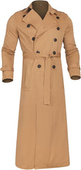 Man's Double Breasted Trench Coat Oversized Casual Windbreaker Lapel Long Jacket Overcoat Fall Winter Jackets for Men