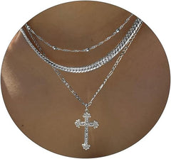 Cross Necklace for Women 14K Gold Plated Dainty Heart Cross Pendant Choker Simple Trendy Cute Cross Charm Diamond Necklace Faith Jewelry Religious Minimalist Gift