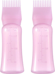 Root Comb Applicator Bottle 6 Ounce Hair Oil Applicator for Hair Dye, Hair Oiler Comb Bottle with Graduated Scale