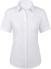 siliteelon Womens Stain Shield Dress Shirts Wrinkle Free Short Sleeve Solid Tops Blouses Button Down Shirts