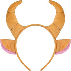 Bull Horns Headband Halloween Christmas Costume Cosplay Cute Cow Ears Headband Cartoon Hair Hoop Accessories