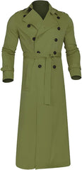 Man's Double Breasted Trench Coat Oversized Casual Windbreaker Lapel Long Jacket Overcoat Fall Winter Jackets for Men