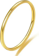 1mm Titanium Steel Bands Silver/Gold Men Women's Wedding Fashion Rings Size 4-10