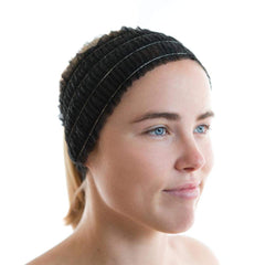 100 Count Disposable Facial Spa Headbands Individual Wrapped (Black)