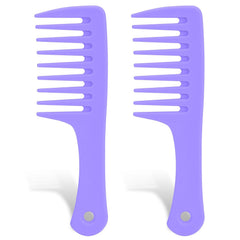 Mini Wide Tooth and Travel-Size Detangling Combs - 2 Pcs Portable Plastic Combs for Styling Curly, Long, Wet Hair