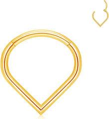 Woman Men 16 Gauge Septum Ring 16G Hinged Nose Ring Daith Earrings Clicker Rings Piercing Jewelry Gold-Silver