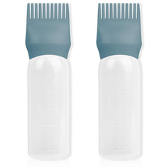 BLAAROOM 2Pack Root Comb Applicator Bottle - 6 Oz Hair Oil Applicator, Dye Bottle Tools with Oil Dispenser & Root Comb Brush - Pink